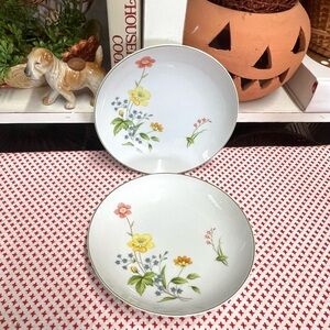 Vintage castle court china bowls April flowers Japan replacement